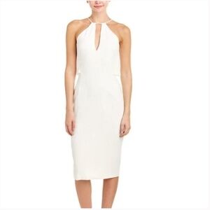 NICHOLAS White Halter Neck Sleeveless Midi Dress